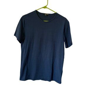John Varvatos Mens Basic Tshirt Short Sleeve Top Pima Cotton Medium Blue